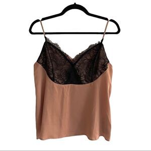 MARCIANO Sleeveless Blouse Cami Lace Dark Nude Black M